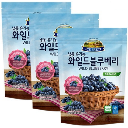 자연원 냉동 유기농 와일드 블루베리 400g (3개)_이미지