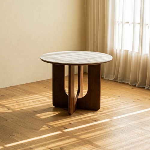 레트로하우스  오아르 원목 세라믹 원형 식탁 1000 (의자별도)