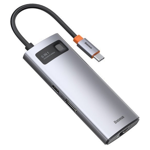 베이스어스 메탈 글림 6in1 멀티허브 (6포트/USB 3.0 Type C)_이미지