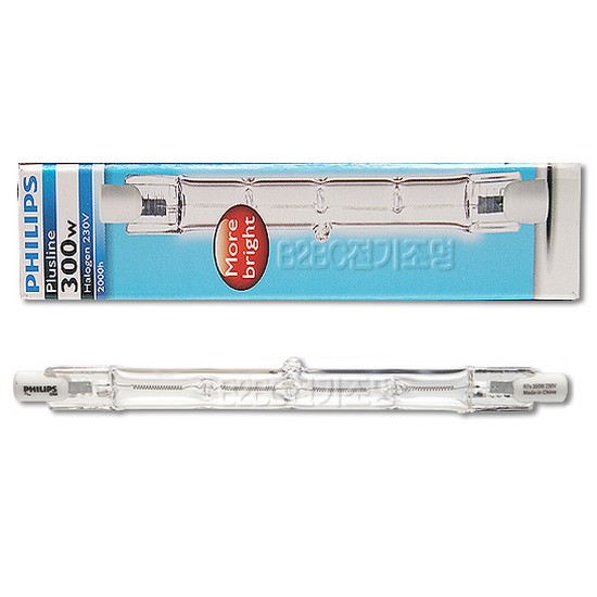 필립스 Plusline Small R7S 할로겐전구 전구색 300W (20개)_이미지