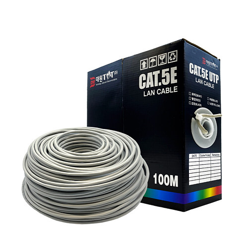 대원TMT DW-UTP5E CAT.5e UTP 제작용 랜케이블 박스 (그레이, 100m)_이미지