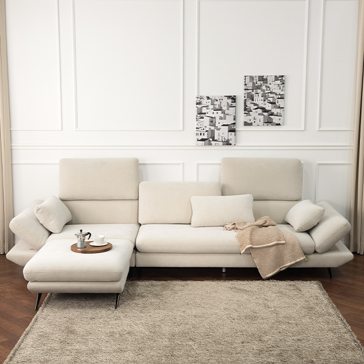 에보니아 로체 폴딩 베드 패브릭 소파 4인용