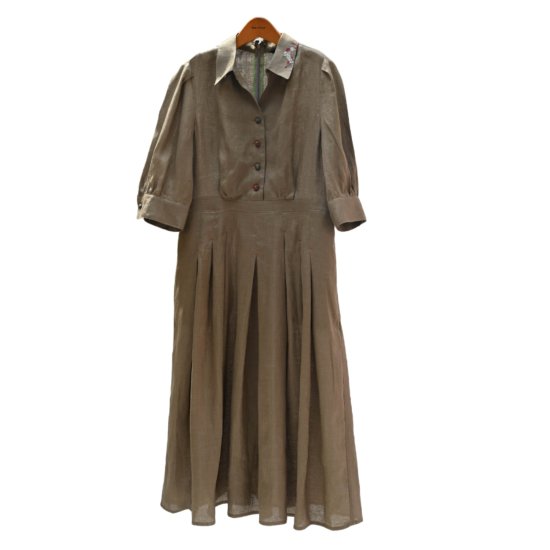 린넨 칠부소매 원피스 B232WO2190