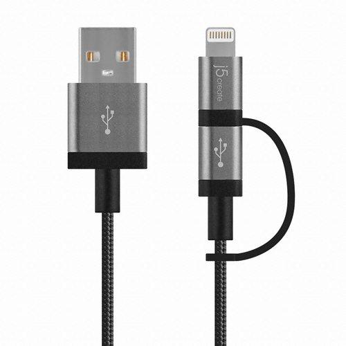 j5create 2in1 멀티 케이블 JML11B (1m)_이미지