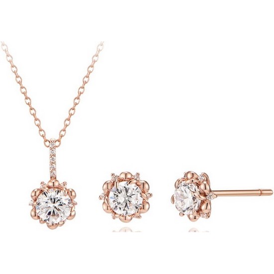 가이거 14K 모소티 큐빅 귀걸이 목걸이 세트 GI14SET004