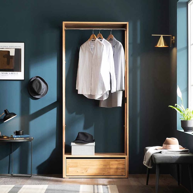 장인가구 루디 원목 드레스룸 1단서랍 행거형 800