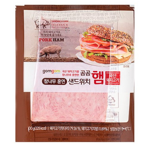 곰곰 참나무 훈연 샌드위치햄 100g (2개)_이미지