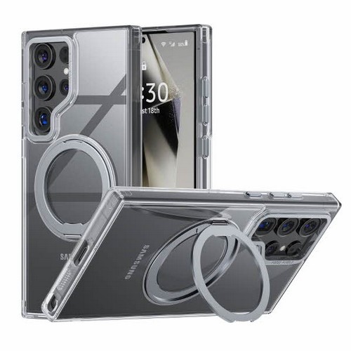 SooPii 갤럭시S24 울트라 크리스탈 클리어 그립톡 마그네틱 투명 케이스