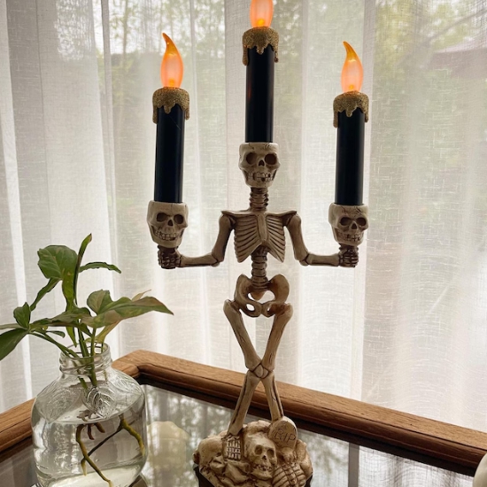 파티셔스 할로윈 해골촛대 3봉_이미지