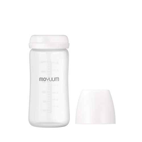 모윰 실리콘 코팅 유리 젖병 240ml (노꼭지) (1개)_이미지
