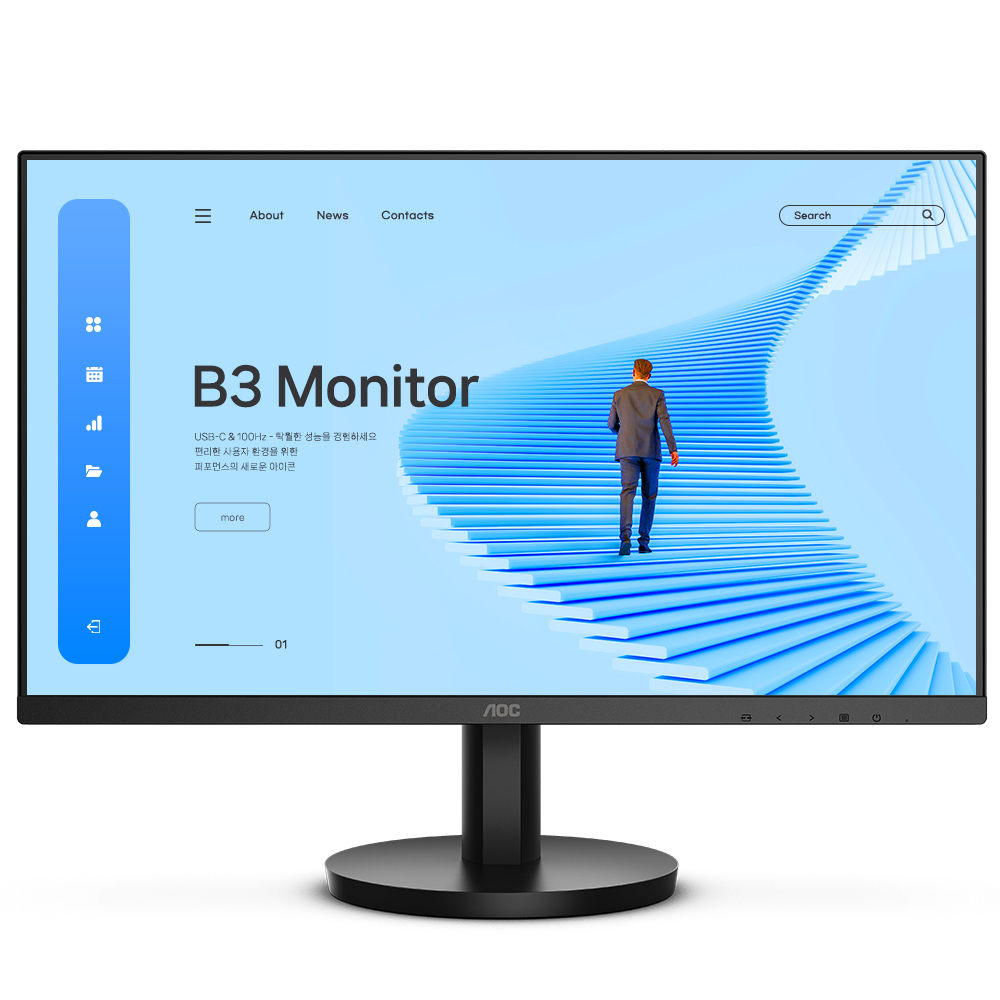 알파스캔 AOC 24B3C 보더리스 USB-C PD65 IPS 100 무결점이미지입니다. 누르면 해당 게시물로 새창이동합니다.
