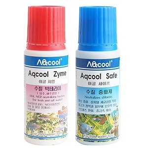 아쿨 아쿨 물갈이약세트 50ml  세이프,자임 /수질박테리아제/수질중화제/물갈이약/수질관리제/수족관용품_이미지