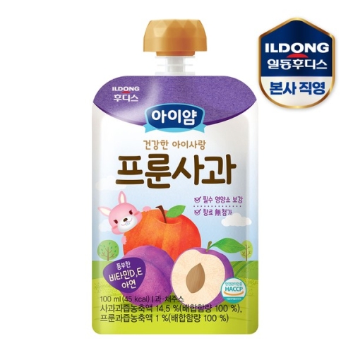 아이얌 건강한 아기사랑 주스 프룬사과 100ml (1개)_이미지