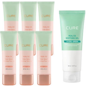 김정문알로에 큐어 리알로에 워터 스플래쉬 카밍 톤 업 40g (6개)