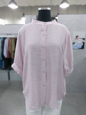 Ab.f.z 수량한정 캐주얼 차이나넥 COOL 워싱 <b>퍼프</b>소매 <b>블라우스</b> LFAFZ3NB34-PK 2736059