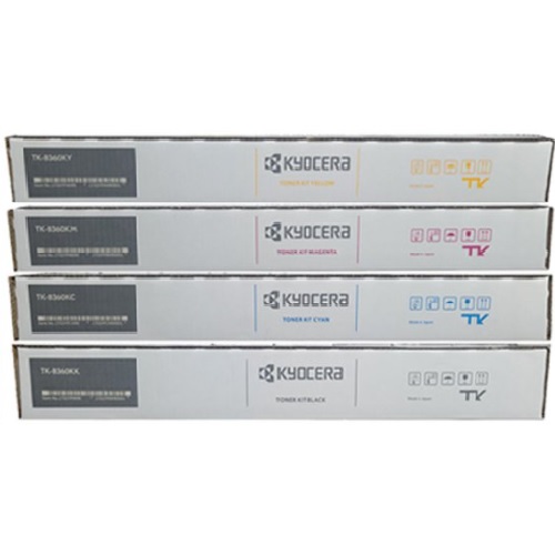 Kyocera 정품 TK-8360KK, TK-8360KC, TK-8360KM, TK-8360KY 4색 세트_이미지