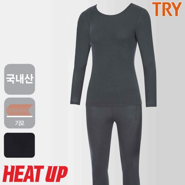 트라이(TRY) 히트업 라이트 웜 기모 여성 내의 세트 E72