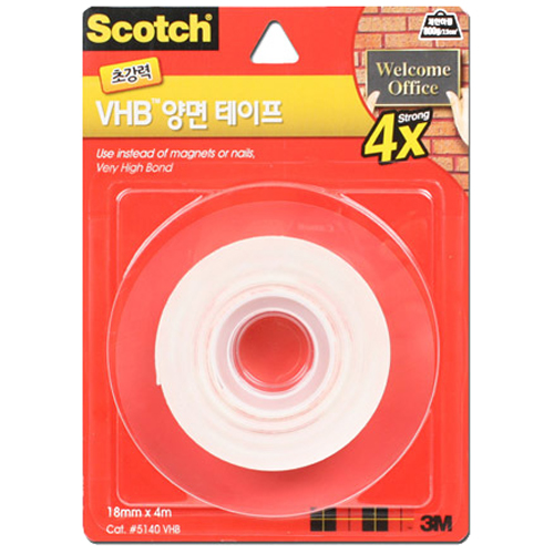 3M 스카치 VHB 양면테이프 5140  18mm x 4m이미지입니다. 누르면 해당 게시물로 새창이동합니다.