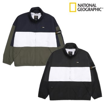 내셔널지오그래픽 타슬란 배색 바람막이 하이넥 점퍼 N223UJP070