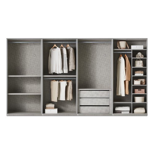 한샘 바이엘 글로시 슬라이딩 붙박이장 서랍형 (350cm)_이미지
