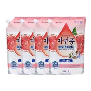 자연퐁 베이킹소다 파워 3X 퓨어 자몽향 리필 1L (3개)_이미지