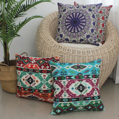 샤이닝홈 러프 쿠션커버 에스닉패턴_이미지