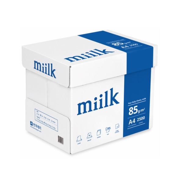 한국제지 밀크 복사용지 A4 85g (2,500매)
