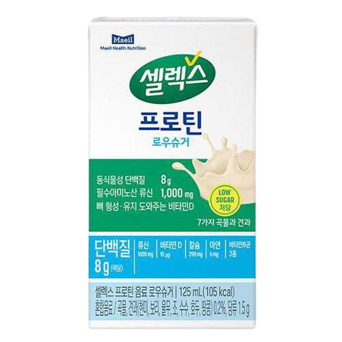 셀렉스 코어 프로틴 로우슈거 종이팩형 125ml (6개)