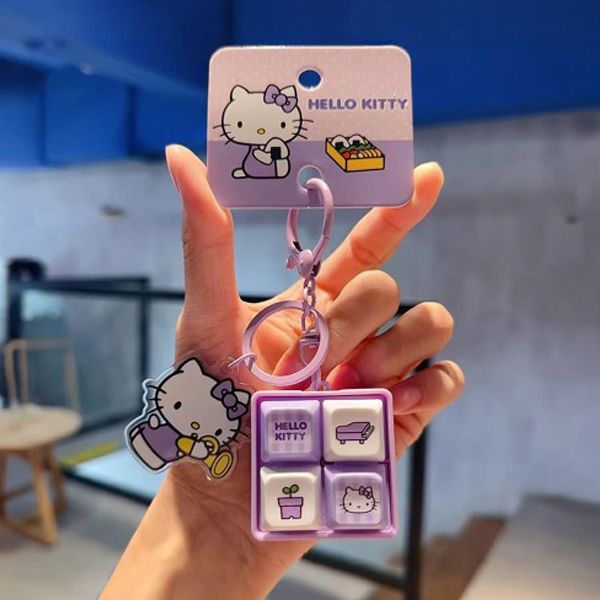헬로키티 키보드 키링열쇠고리 퍼플C05094_이미지