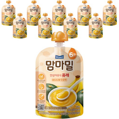 매일유업 맘마밀 안심이유식 퓨레 바나나와 단호박 100g (130개)_이미지