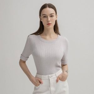 나인 Atelier Nain 슬림 골지 턴업 슬리브 니트 T-6409 1945390_이미지