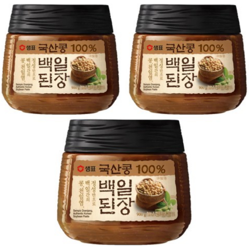 샘표 국산콩 100% 백일된장 900g (3개)_이미지