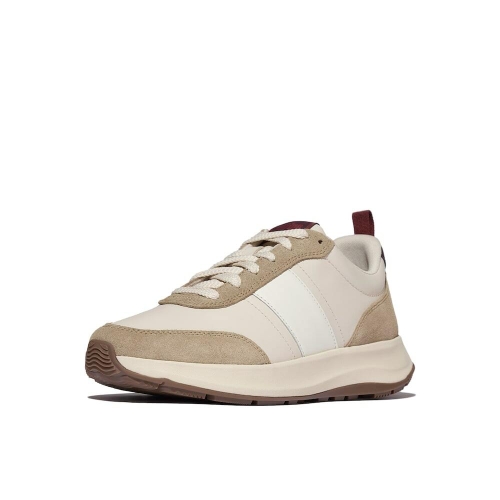 핏플랍 F모드 남성 레더/스웨이드 스니커즈 파리 베이지/초콜릿 FT59K1N05A