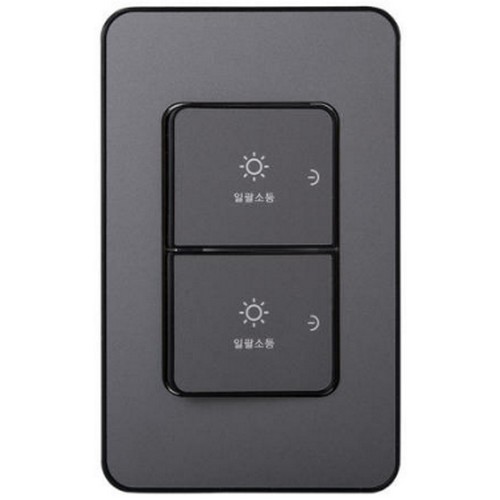 제일전기공업 디아트플러스 2구 일괄소등 스위치 메탈그레이 HN1466