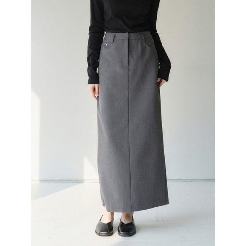 포토리뷰Back-slit Maxi Skirt Grey AT6SKA026GE 1082585