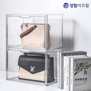 가방 정리함 투명 아크릴 조립 진열 박스 백정리함 먼지방지 수납 핸드백 쇼케이스 대형CH_DIYBOX_L