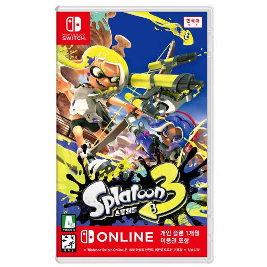 Nintendo 스플래툰 3 한글판 (SWITCH, 온라인1개월이용권/패키지칩)