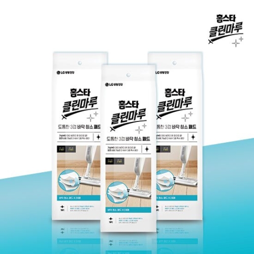 LG생활건강 홈스타 클린마루 도톰한 3겹 바닥청소패드 24매 (3개)_이미지