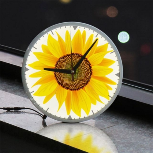 꾸밈 nf 시계액자25R_풍수복을부르는해바라기 093-LED