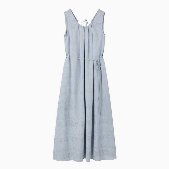 SISLEY 여성 자카드 턱 셔링 볼륨 원피스SAOP41631BL