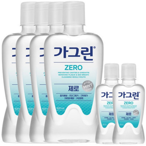 가그린 제로 820ml 4개 + 250ml x 2개 (1세트)_이미지