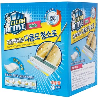 크린액티브 다용도 청소포 대형 210매 1개 280 200 mm