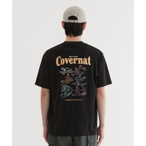 커버낫 국내판 쿨 코튼 서핑 모션 그래픽 티셔츠 Black 258508
