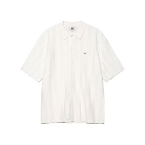 LEE 리 부클 카라 반팔 가디건 아이보리 LE2402CD03IV_이미지