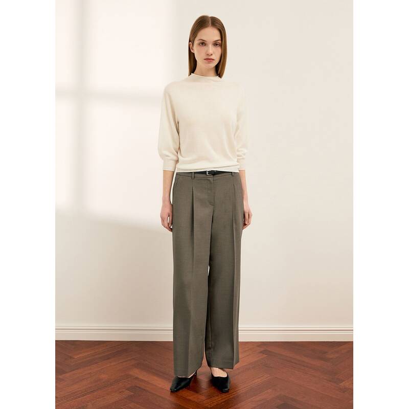 쉬즈미스 울 혼방 하프넥 7부 니트 KPOQ11010