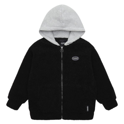 에꼴리에 여아 후드 배색 양털 점퍼 21D0152_BK_이미지