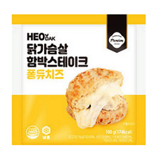 허닭  닭가슴살 함박스테이크 퐁듀치즈 100g (20개)