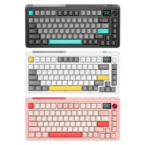 FL-ESPORTS CMK75 유무선 LCD 핫스왑 풀윤활 기계식 발렌타인 핑크 한글 (저소음 크림축)_이미지