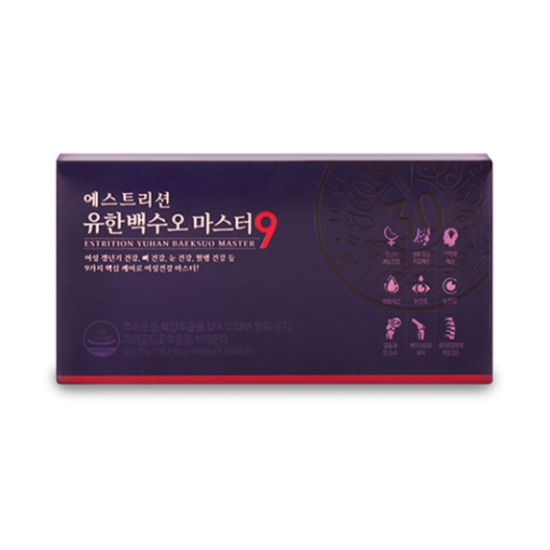 유한양행 뉴오리진 에스트리션 유한백수오 마스터9 120캡슐이미지입니다. 누르면 해당 게시물로 새창이동합니다.