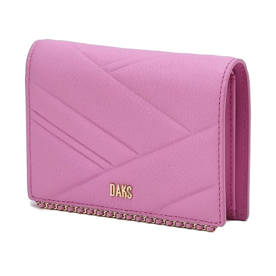 LF 닥스 핑크 퀼팅 소가죽 반지갑 DCWA4E590P2